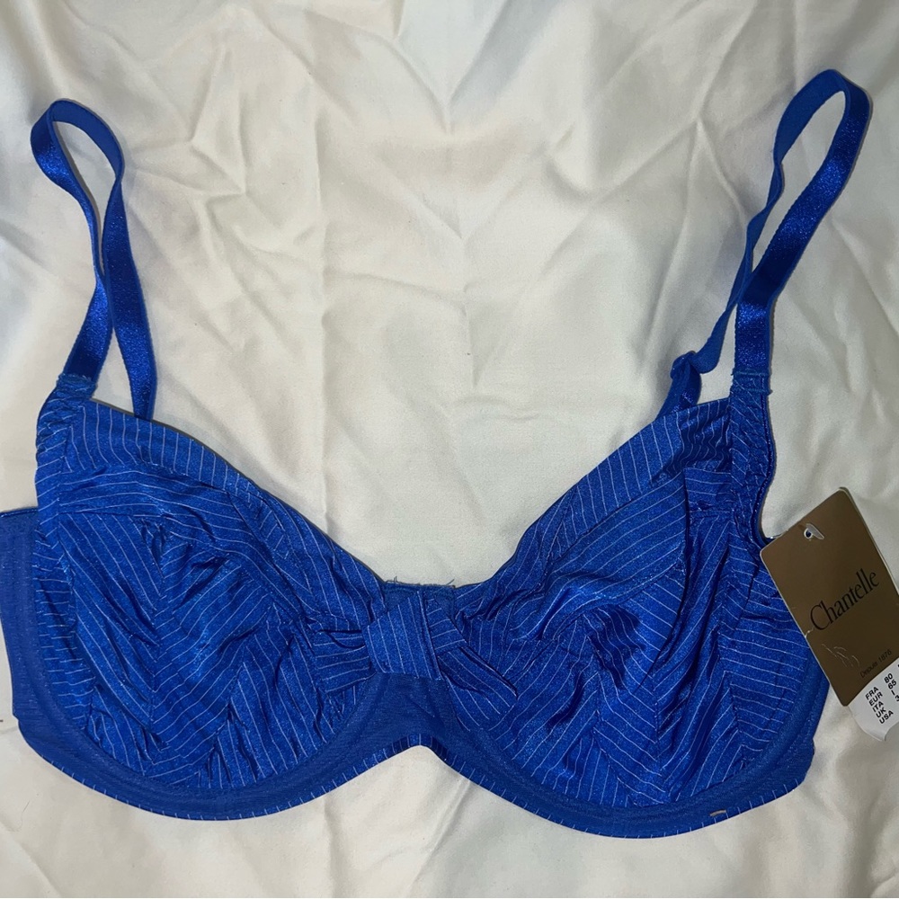 Chantelle electric blue rockabilly retro underwire bra